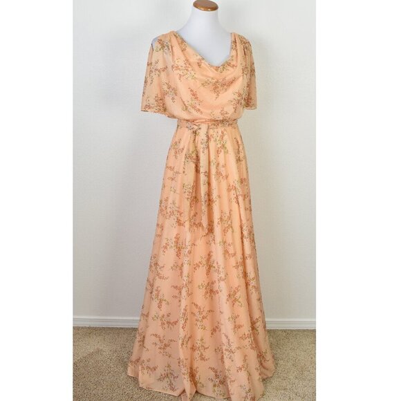 Vintage 1970s Floral Boho Maxi Dress - 4 - Picture 7 of 10